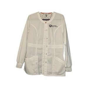 Code Happy Penn State Scrub Jacket White Round Neck Warm Up Long Sleeve M